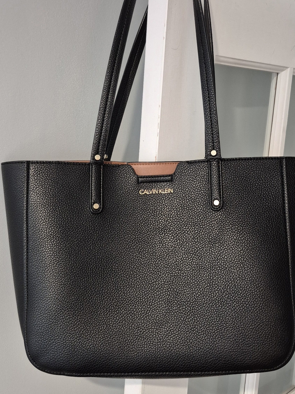 Calvin Klein Black Leather Tote Bag - Picture 3 of 16